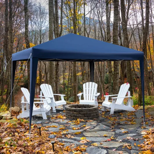 10 x 10 Feet Outdoor Pop-up Patio Canopy for  Beach and Camp-Blue