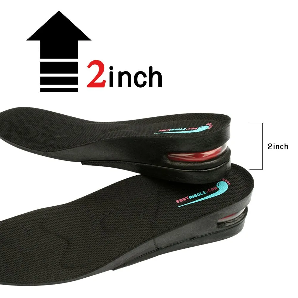 2 Inches Height Increase Shoe Insoles with Air Cushion - 2 Layers (2" UP), (Men's 7-11) 2 Layers (2" UP), Men's 7-11