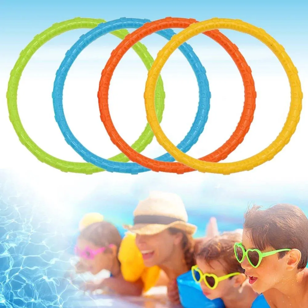 4Pcs Summer Diving Toys Plastic Children Swimming Pool Water Toys Water Grass Ring Dolphin Diving Swimming Pool Accessories