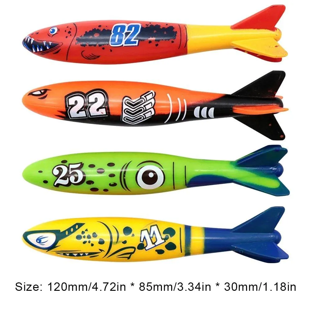 4Pcs Summer Diving Toys Plastic Children Swimming Pool Water Toys Water Grass Ring Dolphin Diving Swimming Pool Accessories