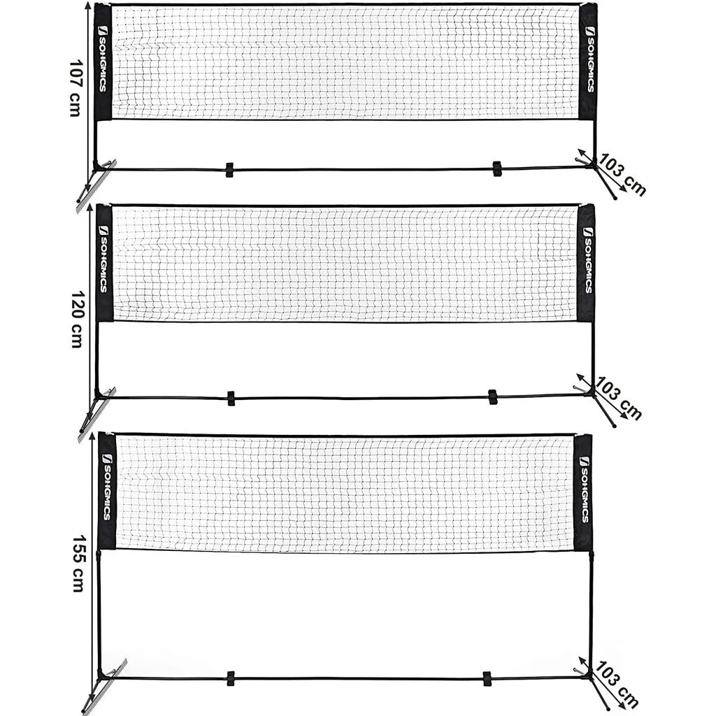 Adjustable Height Portable Badminton Tennis Net Set, 4m - SONGMICS