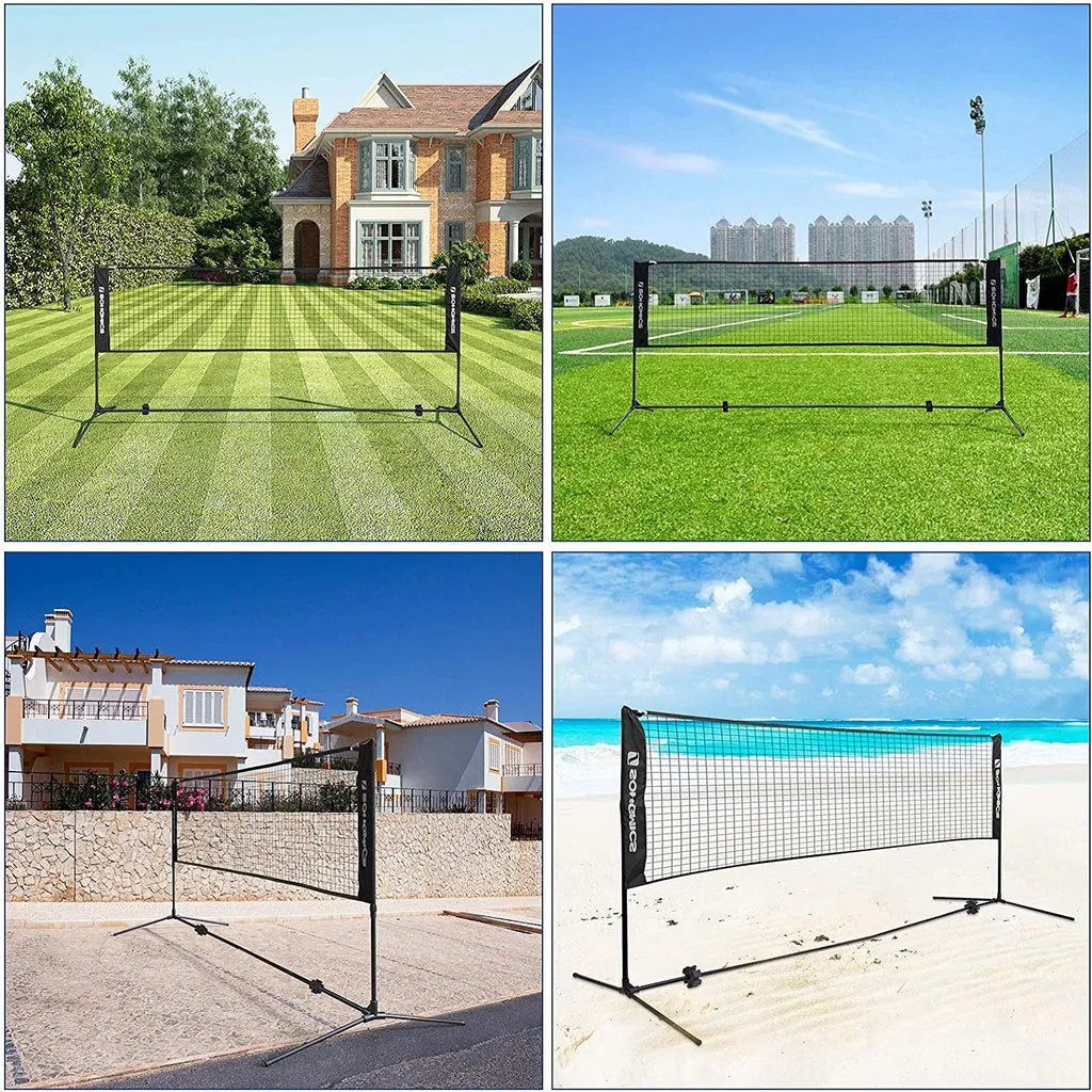 Adjustable Height Portable Badminton Tennis Net Set, 4m - SONGMICS