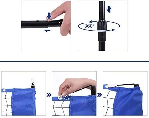 Adjustable Tennis Badminton Volleyball Net, Portable | SONGMICS