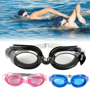 Adult Adjustable Waterproof AntiFog Swimming Goggles for Water Sports