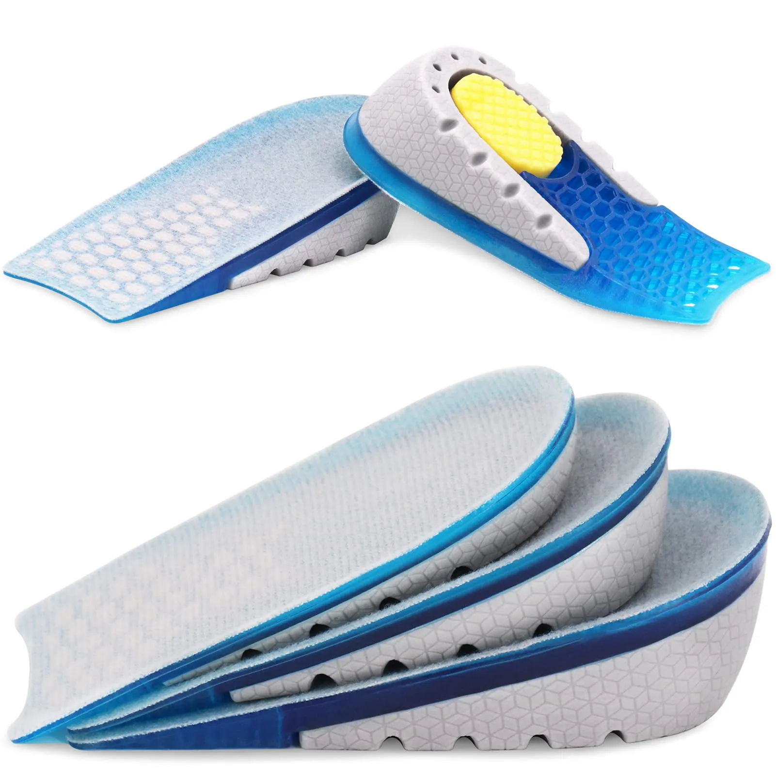 Ailaka Gel Height Increase Insoles 1 Pair, Shock Absorption Heel Cushion Pads, Height Lift Shoes Inserts for Men & Women (Heel Height: 3.5cm, One Size fits All) Heel Height: 3.5cm