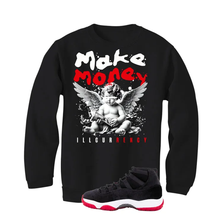 Air Jordan 11 Bred Velvet Black T-Shirt (Make Money)| illcurrency