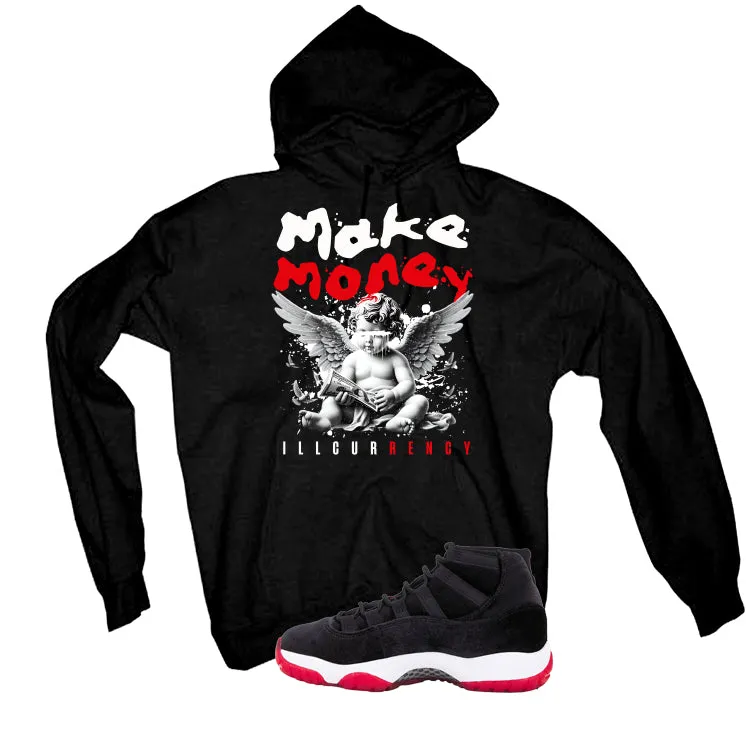 Air Jordan 11 Bred Velvet Black T-Shirt (Make Money)| illcurrency