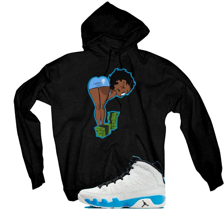 Air Jordan 9 “Powder Blue” | illcurrency Black T-Shirt (BOO)