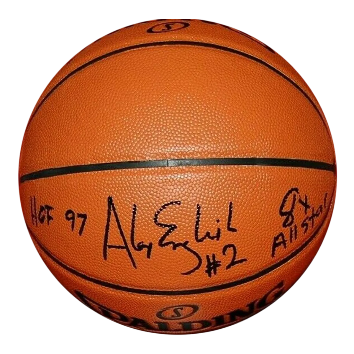 Alex English Denver Nuggets signed GAME REPLICA BASKETBALL (JSA COA)