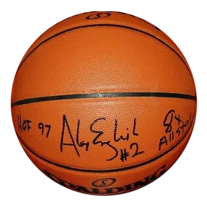 Alex English Denver Nuggets signed GAME REPLICA BASKETBALL (JSA COA)