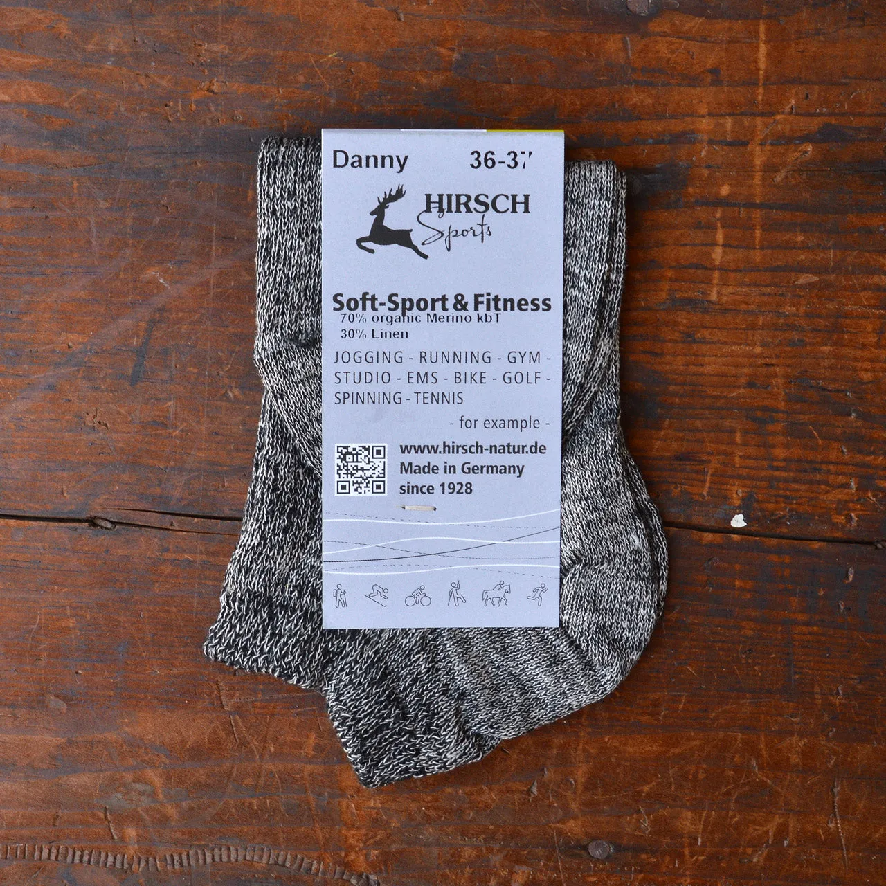 Ankle Sports Socks - Organic Merino/Linen (Adults 36-43)