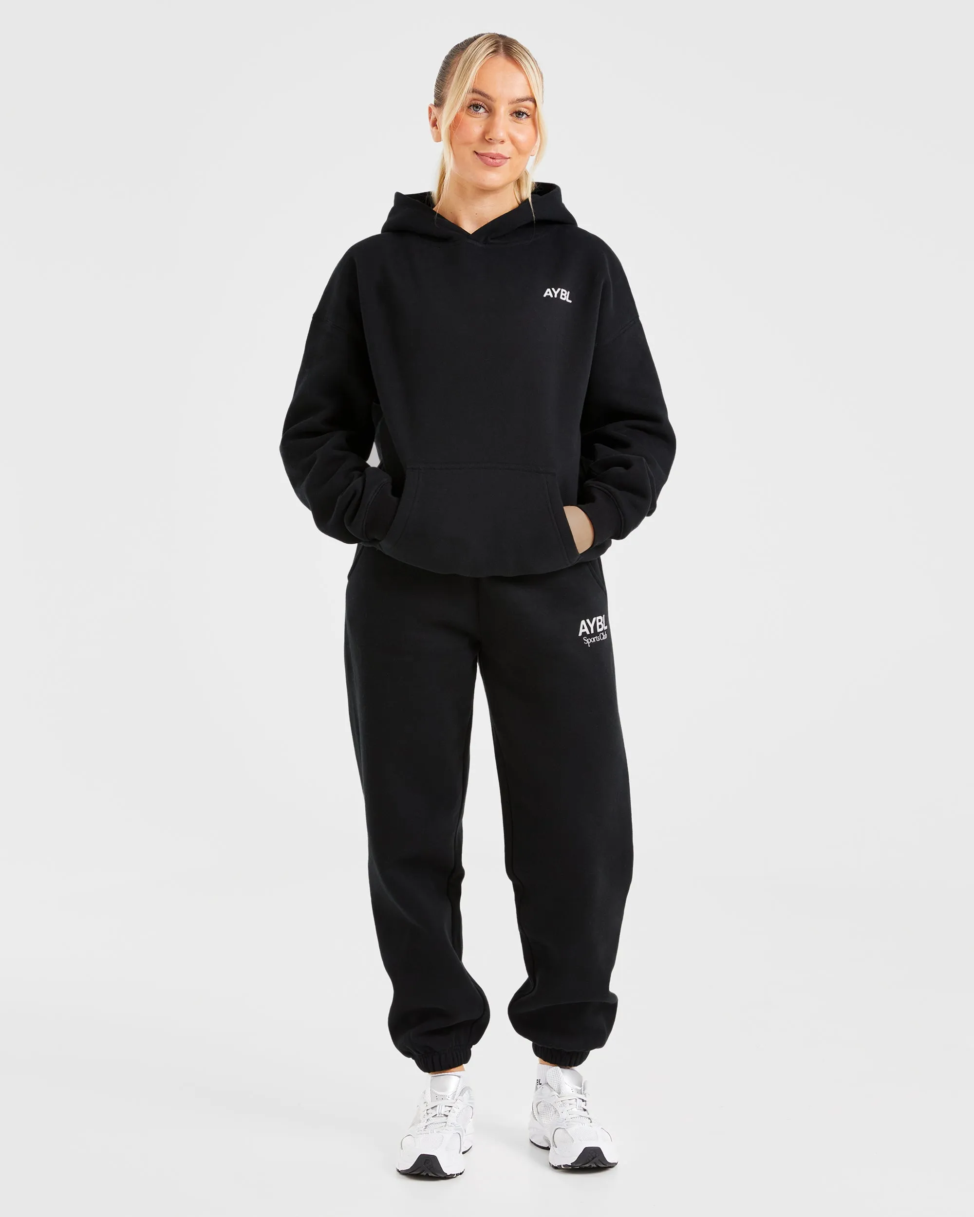 AYBL Sports Club Oversized Hoodie - Black/White