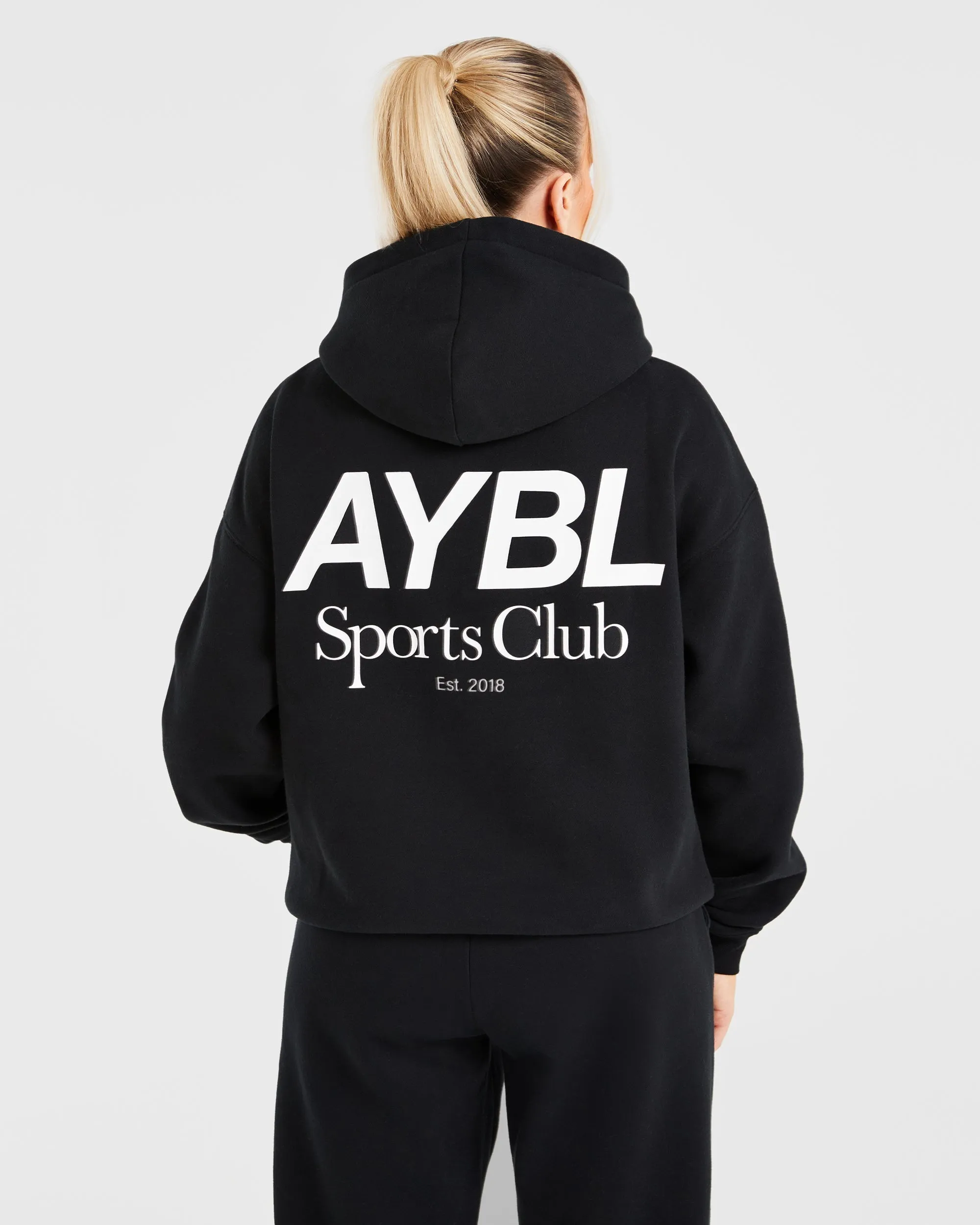 AYBL Sports Club Oversized Hoodie - Black/White