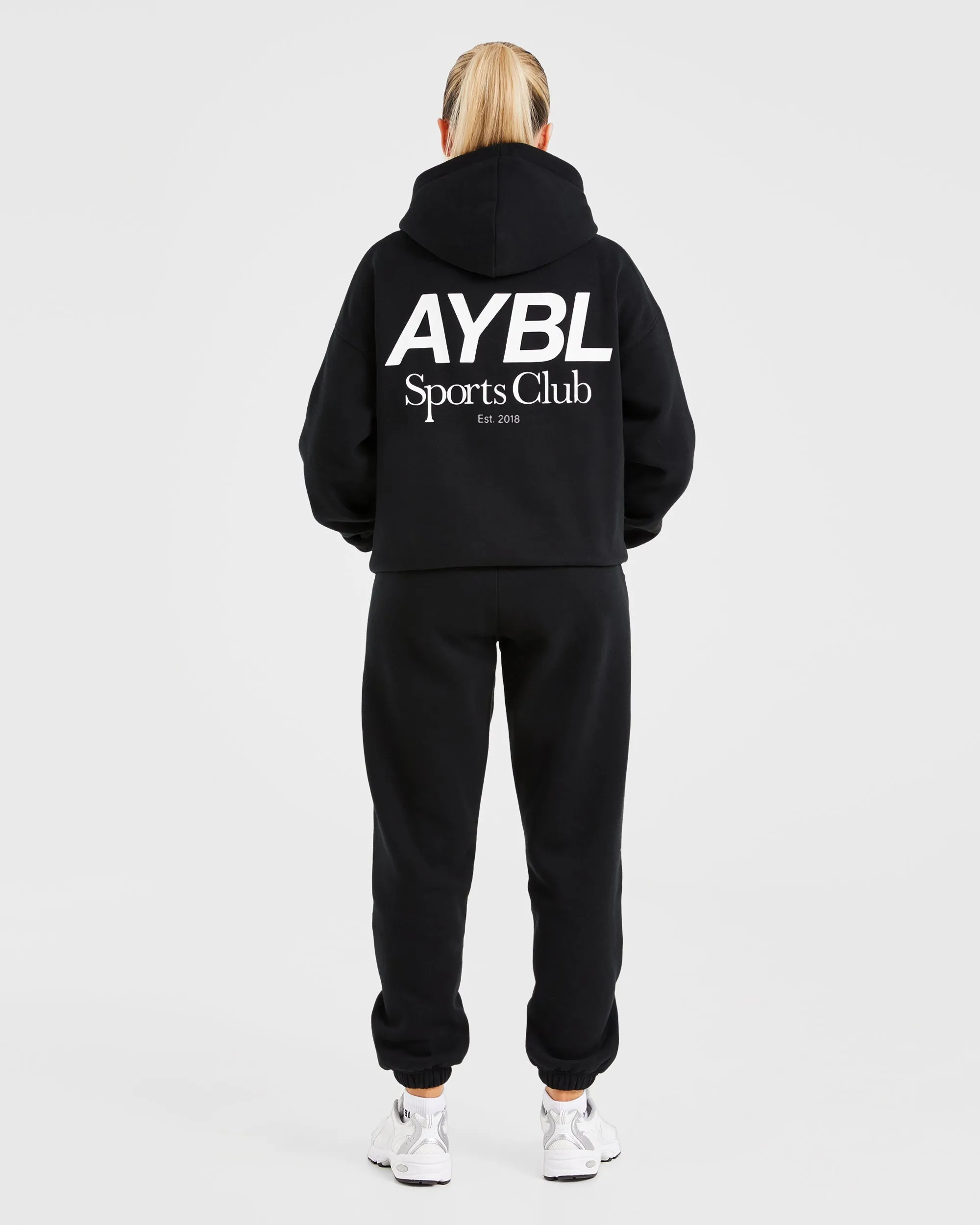 AYBL Sports Club Oversized Hoodie - Black/White