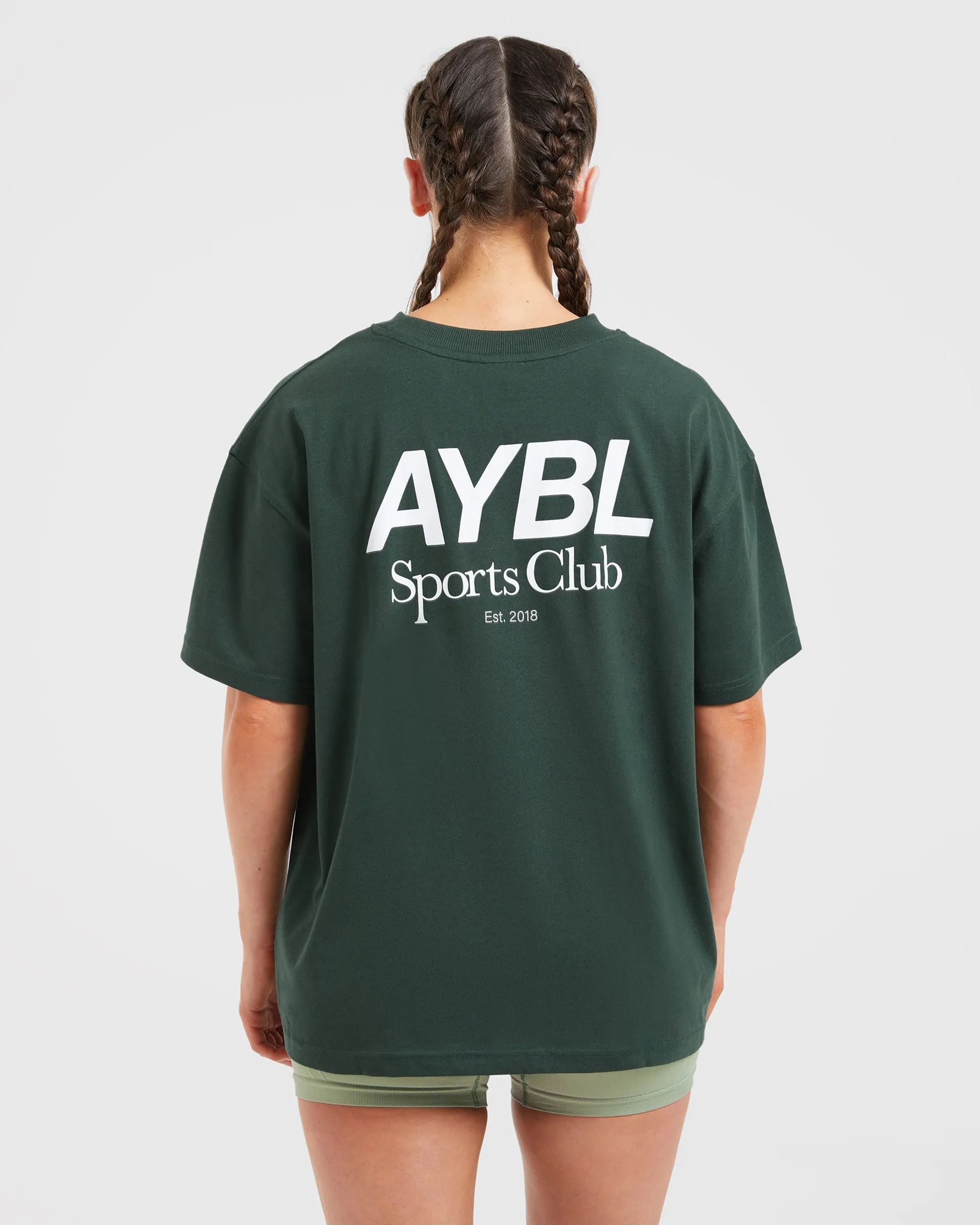 AYBL Sports Club Oversized T Shirt - Forest Green