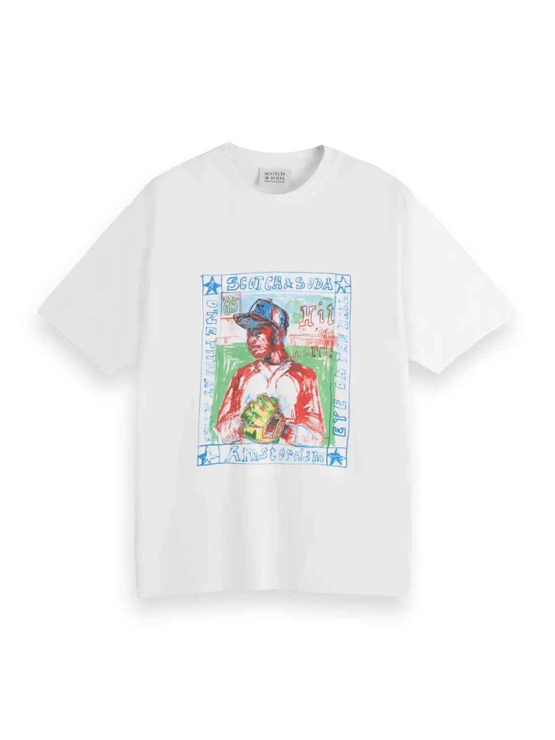 Baseball Artwork Relaxed Fit T-Shirt (White) - 179944101