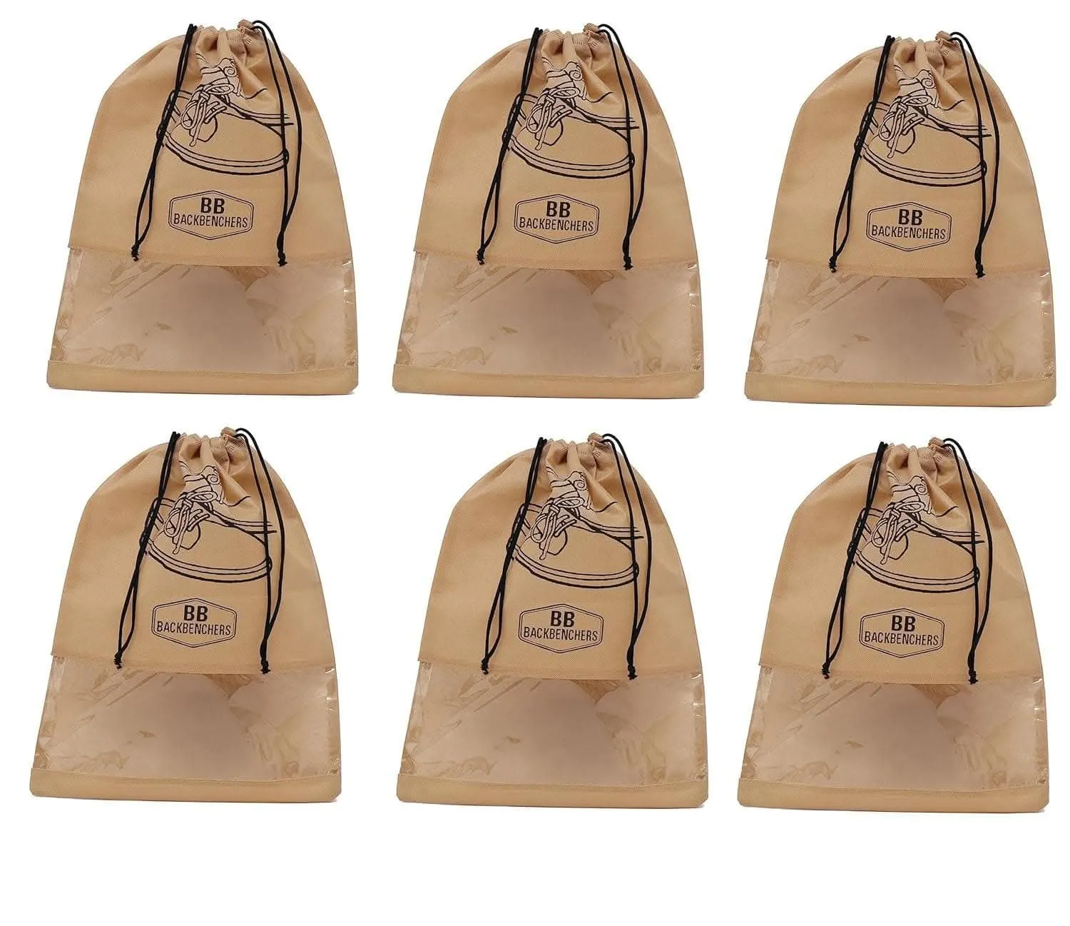 BB BACKBENCHERS Shoe Bag Cover ( pack of 6, beige )