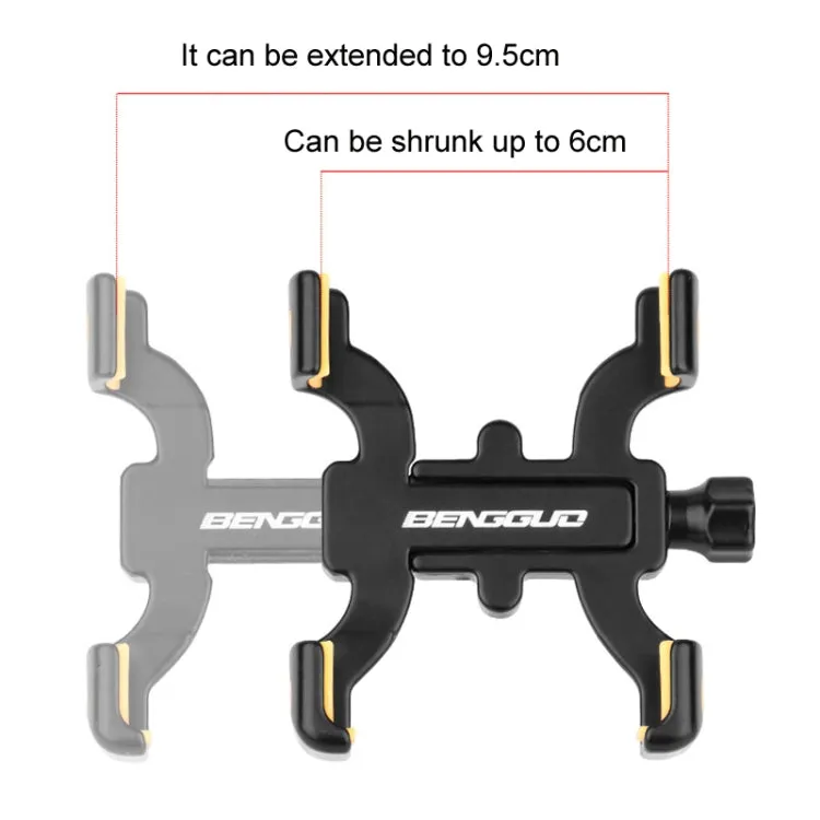 BENGGUO Bicycle Aluminum Alloy Four-claw Cycling Mobile Phone Holder, Model: Rear View Mirror