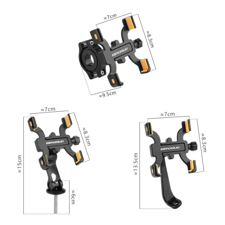 BENGGUO Bicycle Aluminum Alloy Four-claw Cycling Mobile Phone Holder, Model: Rear View Mirror