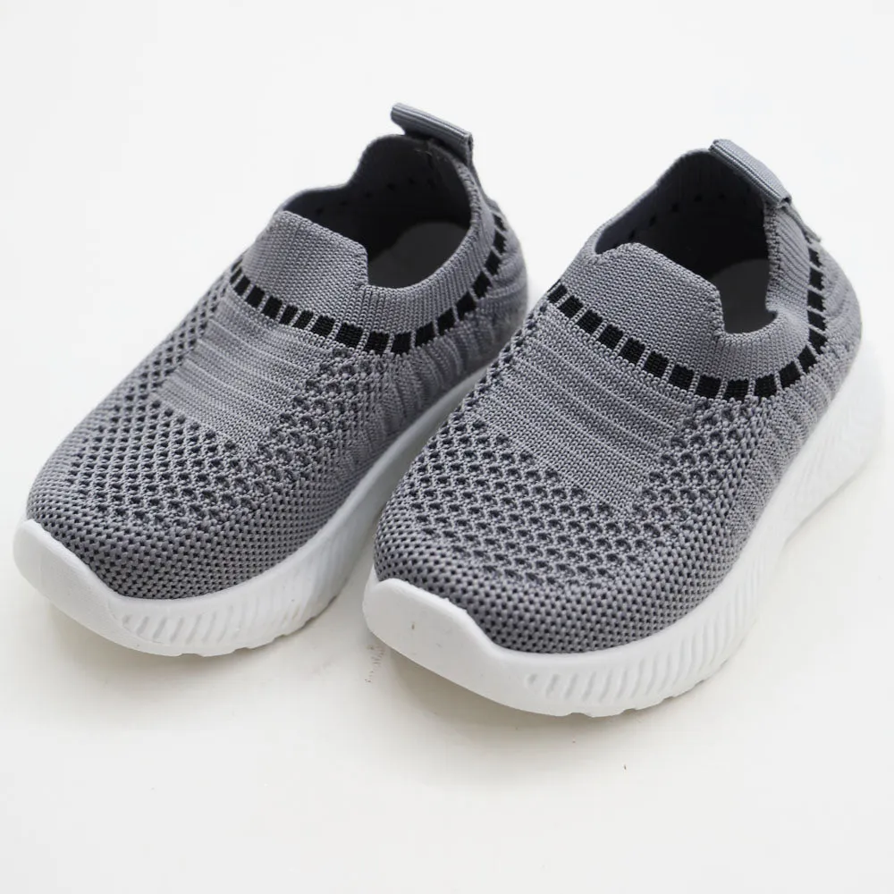 Blue & Grey Mesh Slip On Sneakers