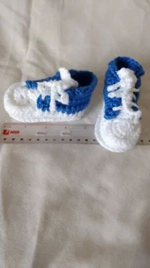 Blue and White Converse - Crocheted