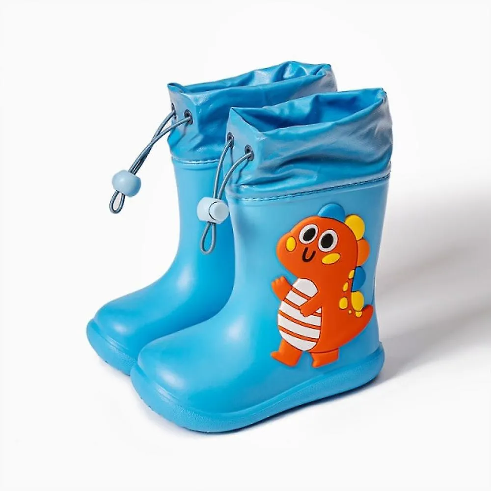 Blue Dinosaur 150Cartoon Unicorn Dinosaur Children Rain Boots Lace Up Eva Soft Boys Girls Rain Shoes Light Waterproof Non Slip Kids Rainboots