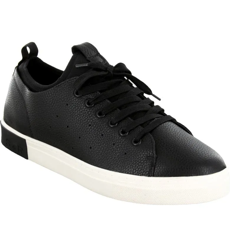 Boys Black Leather Sneaker