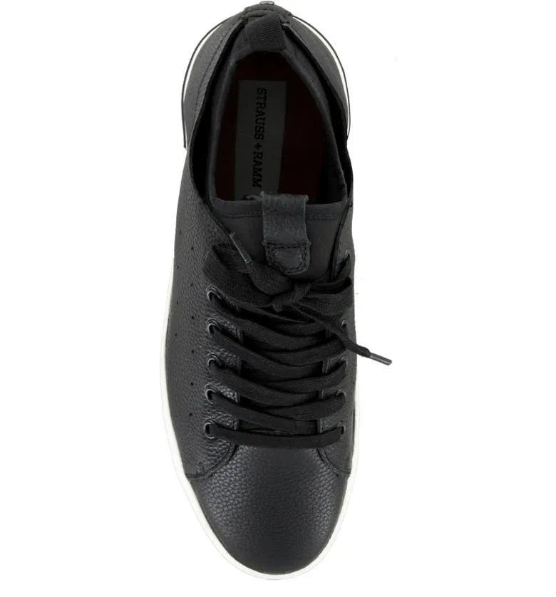 Boys Black Leather Sneaker