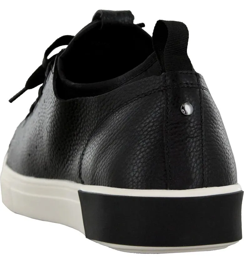 Boys Black Leather Sneaker