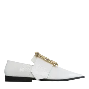 Brooke Loafer — Leather Patent Crinkle White