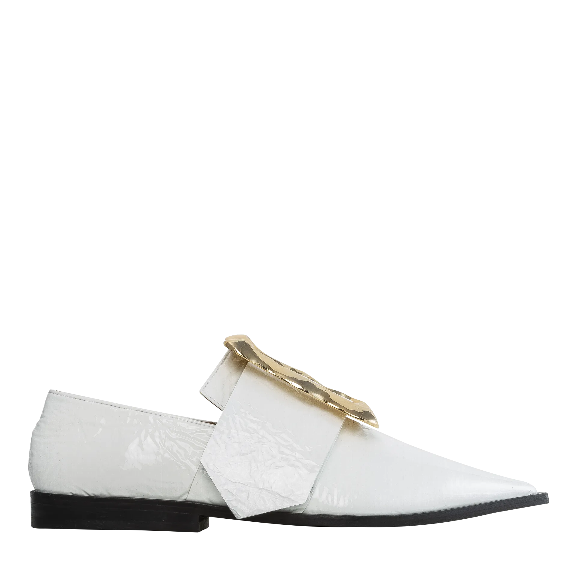 Brooke Loafer — Leather Patent Crinkle White