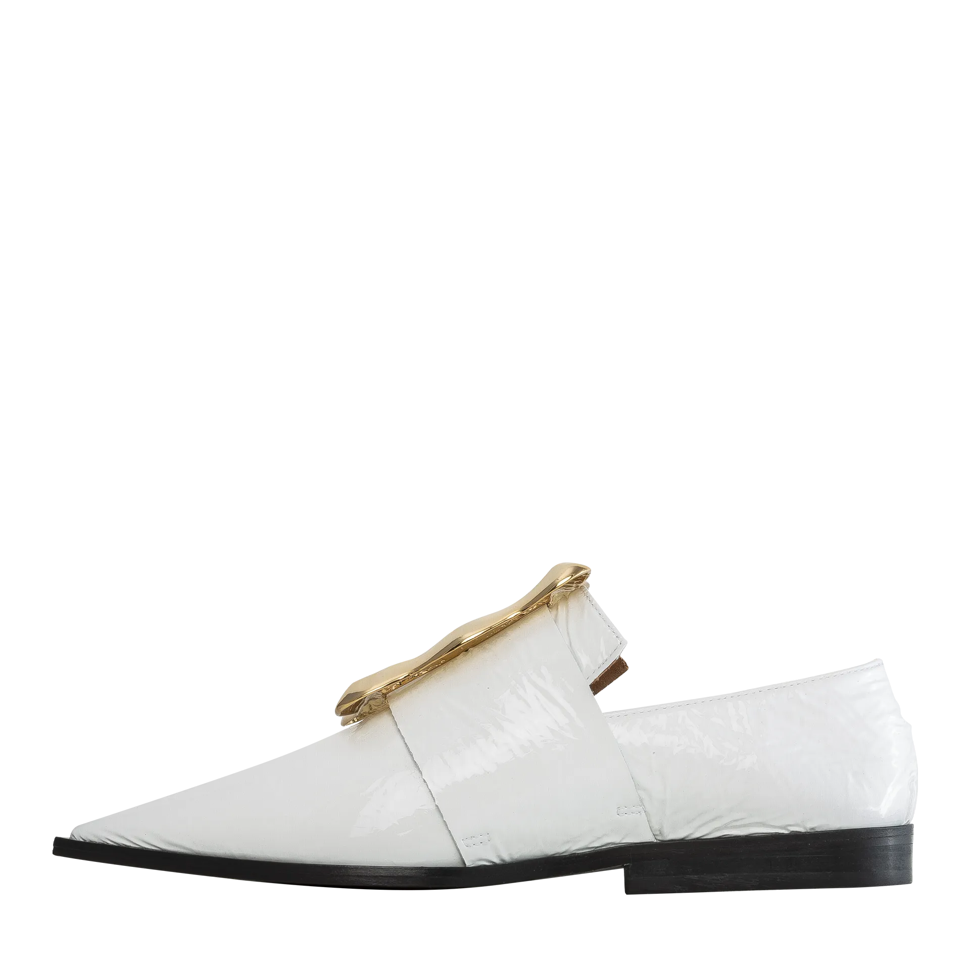 Brooke Loafer — Leather Patent Crinkle White