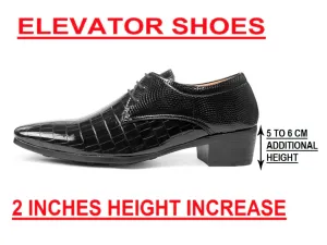 BXXY Men's Height Increasing Vegan Leather Casual Lace-up Shoes