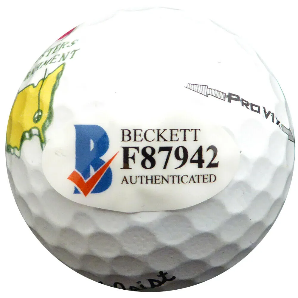 Cameron Champ Autographed Titleist PRO V1X Golf Ball Masters Logo (BAS COA)