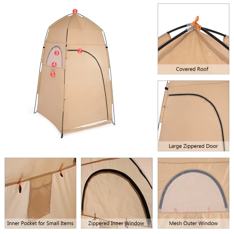 Changing Tent Shower Beach Tent Outdoor Awning(Yellow)