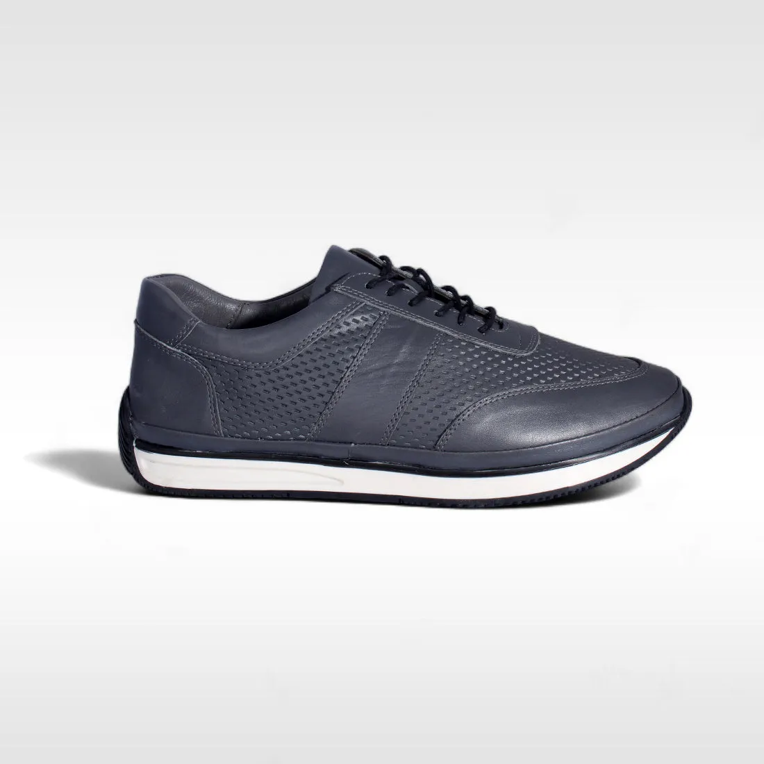 Comfortable men's sports shoes- genuine leathe / Made in Türkiye - Gray -8901