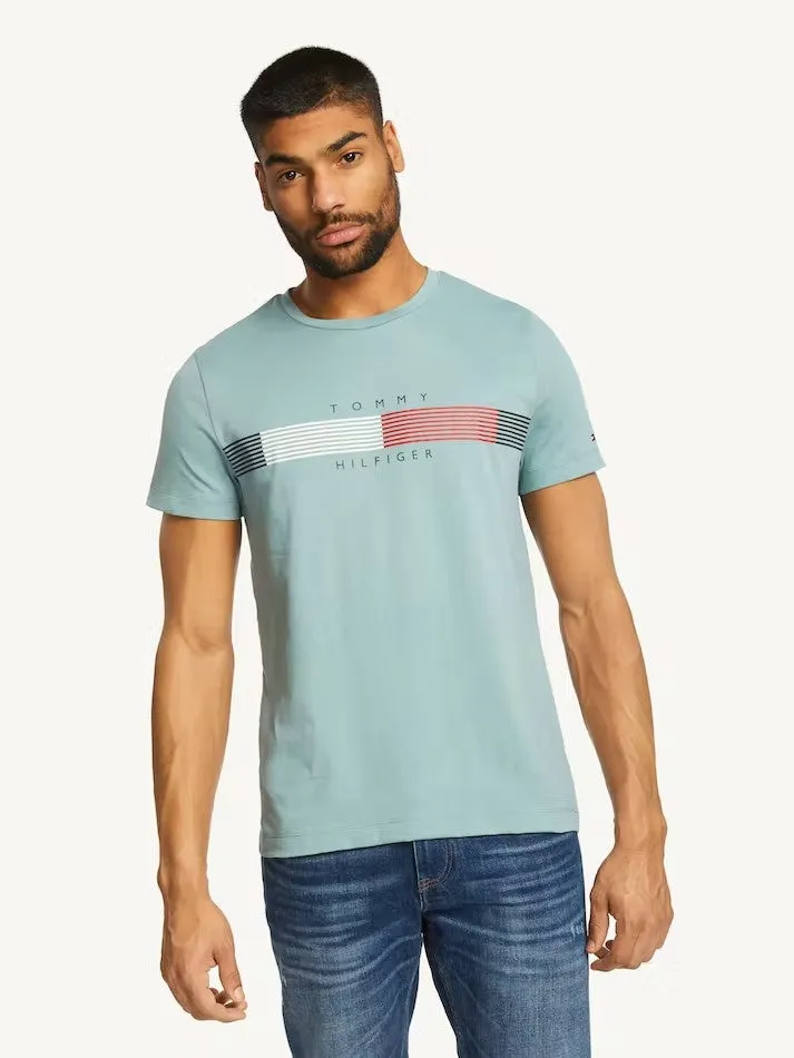 Corporate Chest Stripe Graphic Tee - Lofty Blue