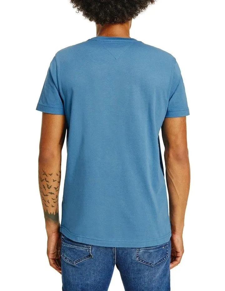 Corporate Chest Stripe Tee - Dusty Indigo