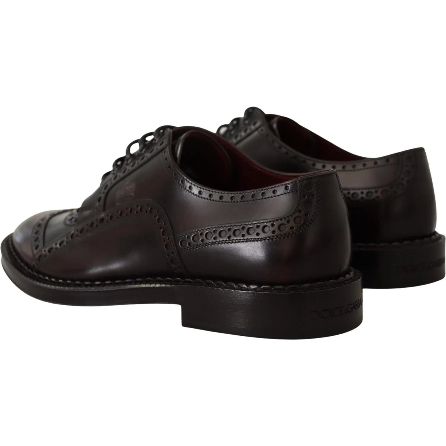 Dolce & Gabbana Elegant Purple Leather Derby Formal Shoes