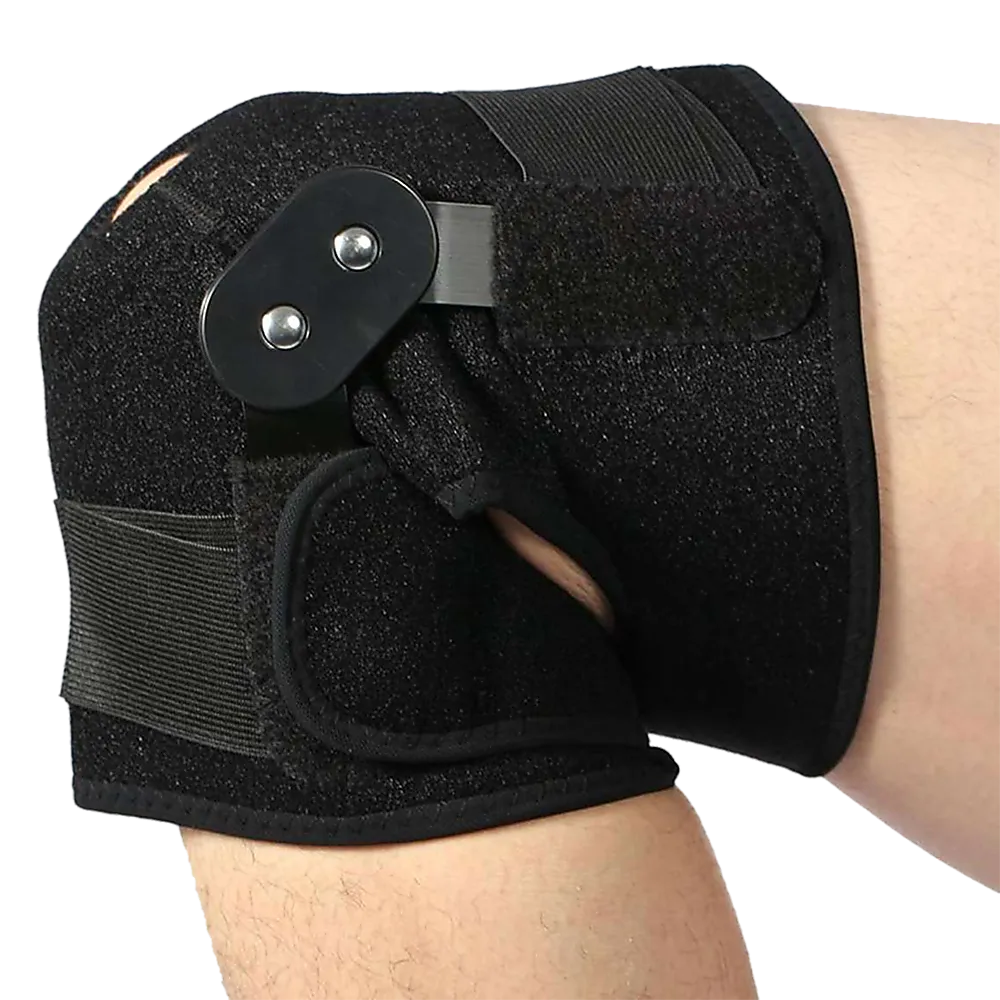 Double-Hinged Full Knee Support Brace with Crisscross Bands