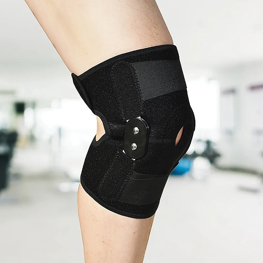 Double-Hinged Full Knee Support Brace with Crisscross Bands