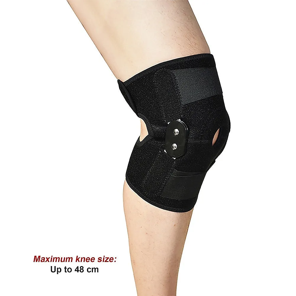 Double-Hinged Full Knee Support Brace with Crisscross Bands