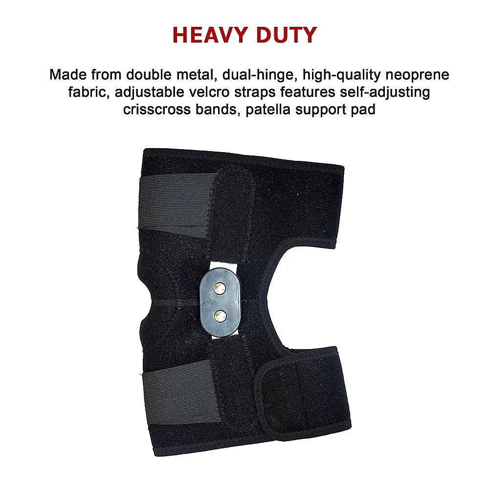 Double-Hinged Full Knee Support Brace with Crisscross Bands