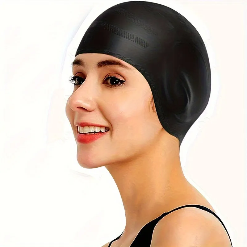 Durable Silicone Swimming Cap for Long Hair  Nonslip  Comfortable