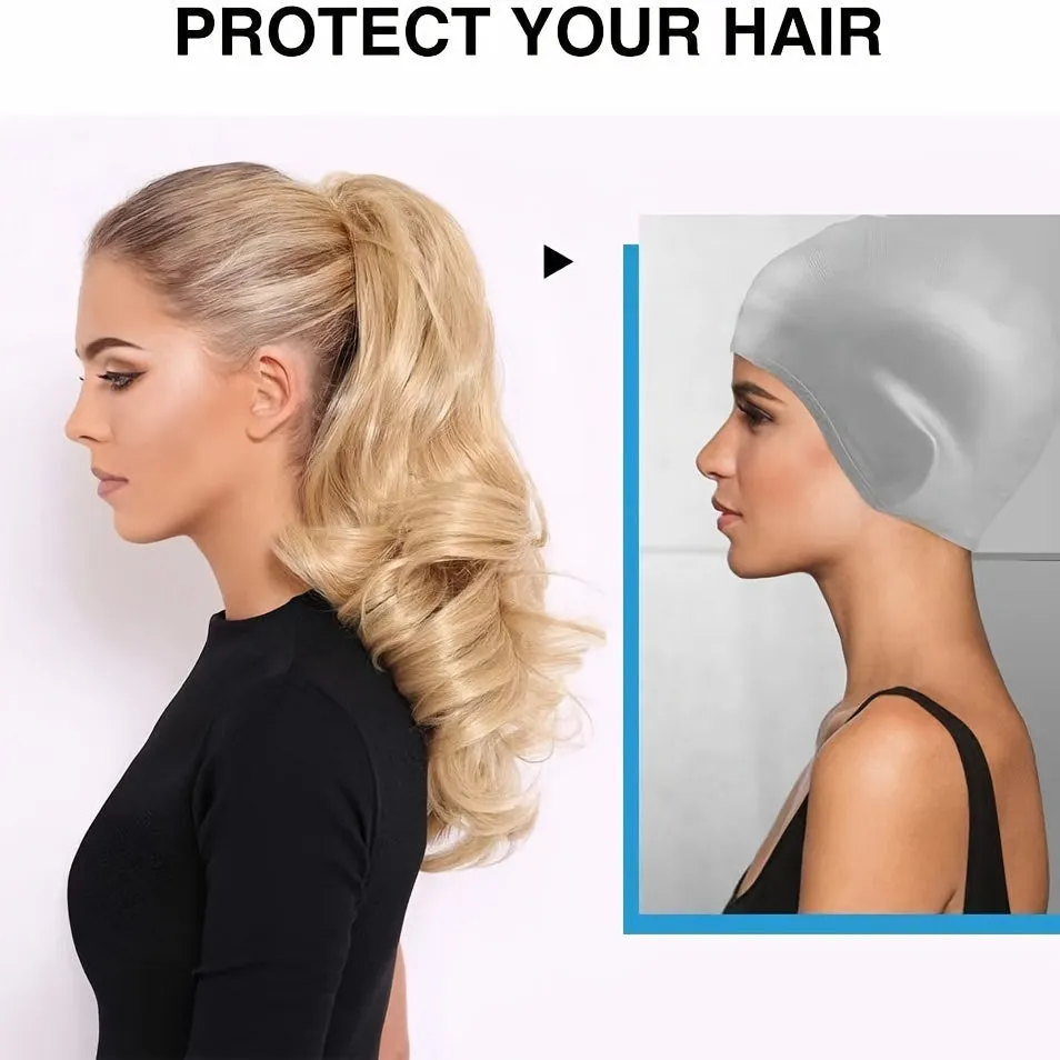 Durable Silicone Swimming Cap for Long Hair  Nonslip  Comfortable