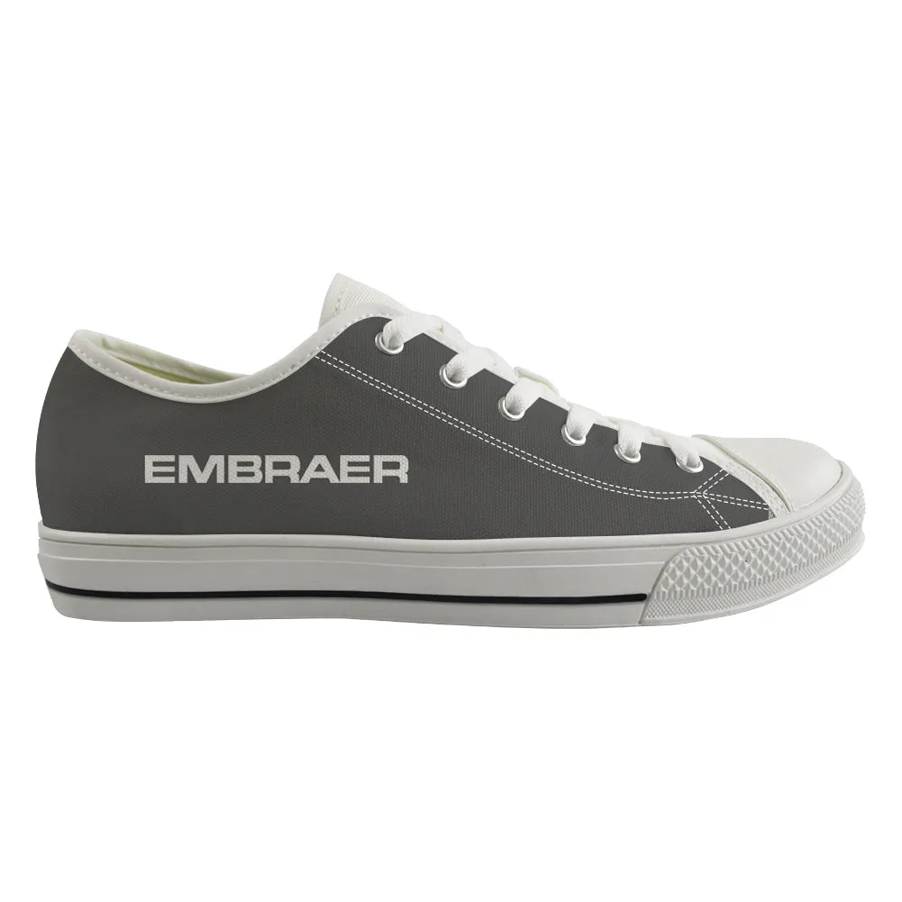 Embraer & Text Designed Canvas Shoes (Men)