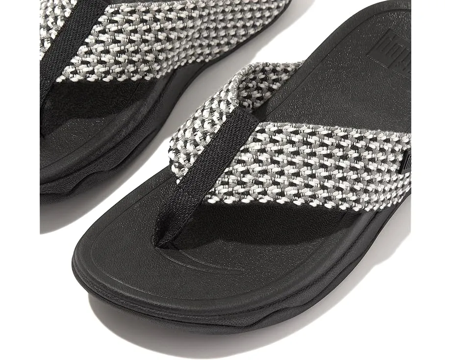 FitFlop Womens Surfa Multi Tone Webbing Toe Post  Black