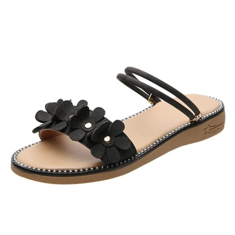 Floral Design Casual Flat Sandals for Women - Non-Slip Summer Slippers