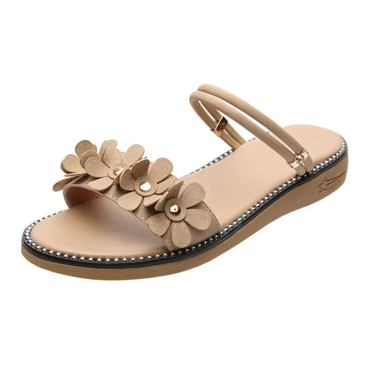 Floral Design Casual Flat Sandals for Women - Non-Slip Summer Slippers