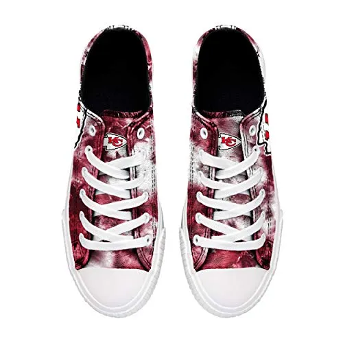 FOCO Kansas City Chiefs NFL Womens Low Top Tie Dye Canvas Shoes - 9